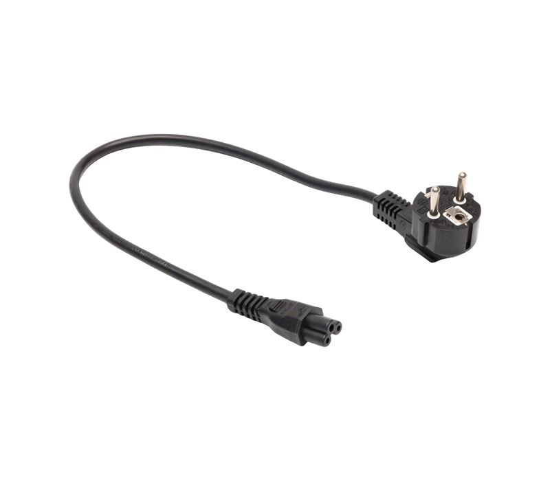 JT008/FY003+JT-ST2B/ST2B 16A 250V 欧州標準 3 ピン 90 度エルボプラグ IEC C5 コネクタ付き