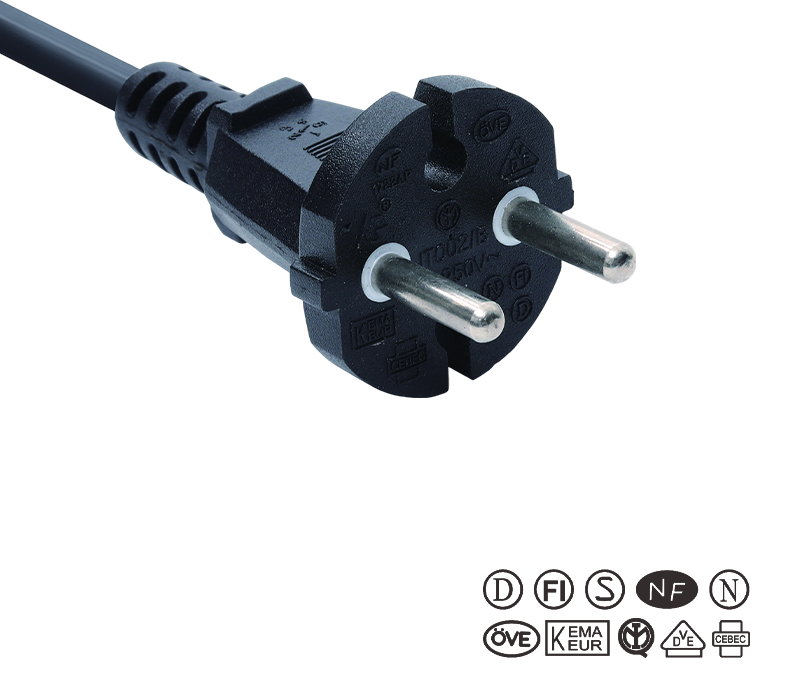 JT002/B/FY002 16A 250V 欧州標準 2 ピン ツール プラグ