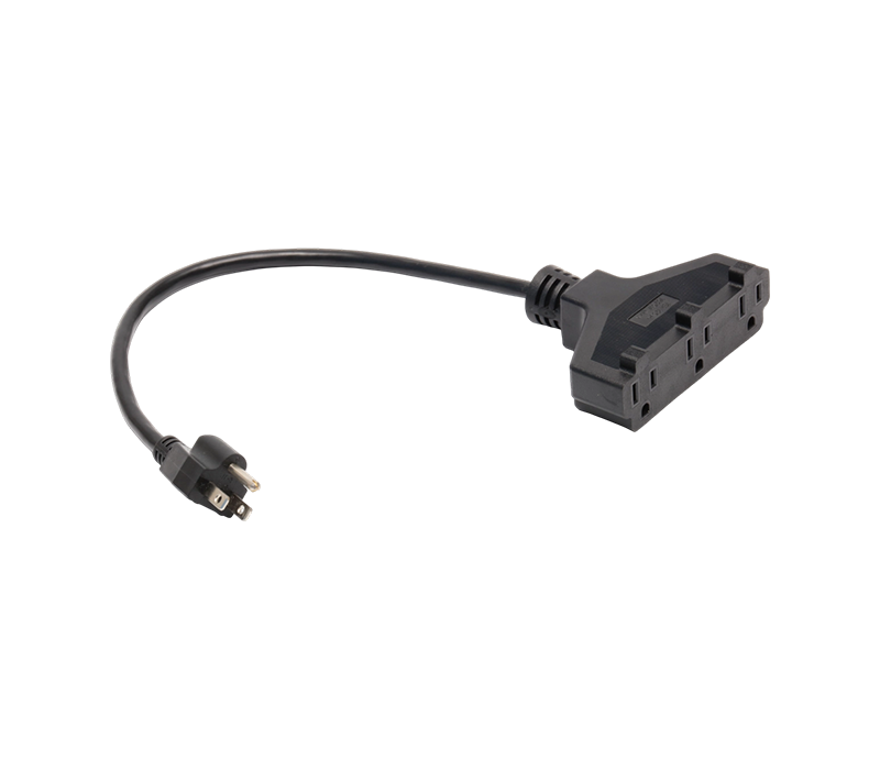 JT-3/FY-3+JT-3ZA 15A 125V 米国標準 3 極プラグ、ほうき型 3 穴ソケット付き