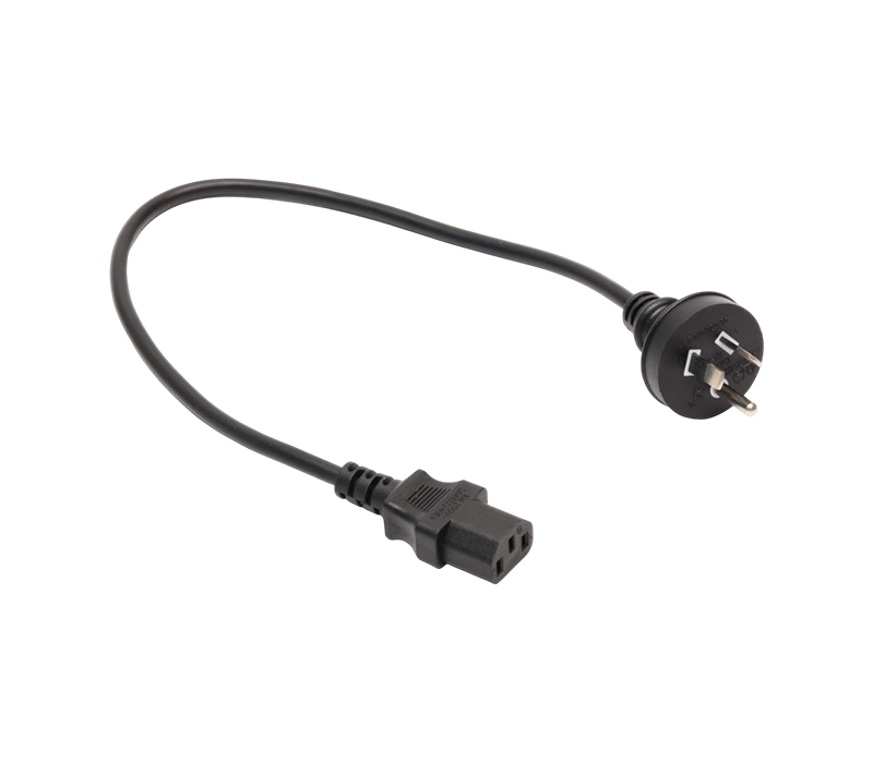 A3-10B+JT-ST3 10A 250V オーストラリア製 3 ピン丸型プラグ、IEC C13 コネクタ付き