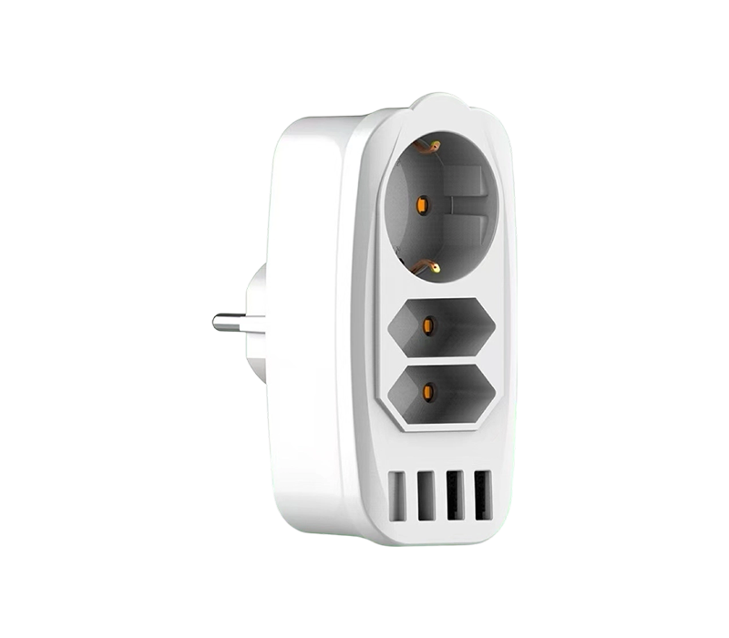 E05 プラグイン多機能電源タップは、2 つのヨーロッパ タイプ C ソケット、1 つのヨーロッパ タイプ F ソケット、および 4 つの USB-A ポートを備えています