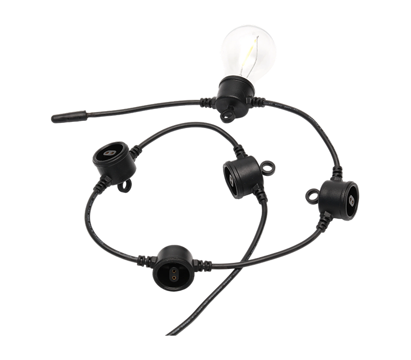 G40 E12、25電球、ユーロ標準220V、屋内/屋外の庭の装飾用の暖かい黄色のストリングライト