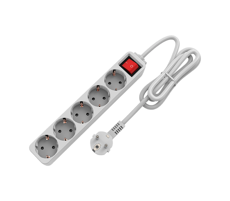 E10-5 欧風電源タップ 5個口 スイッチ付