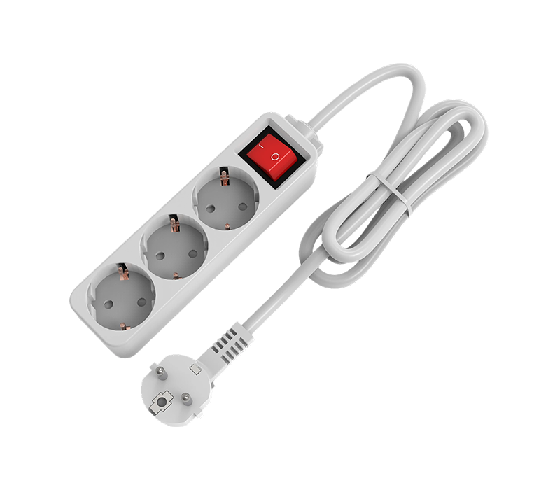E10-3 欧風電源タップ 3個口 スイッチ付